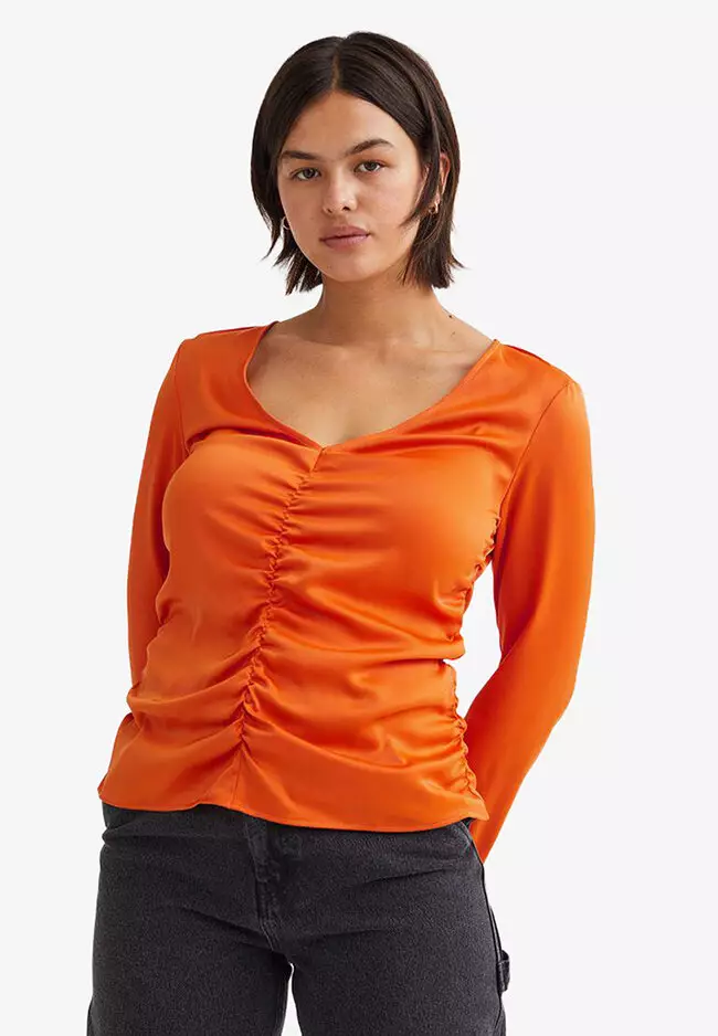 Buy H M Gathered Blouse 2024 Online ZALORA Singapore