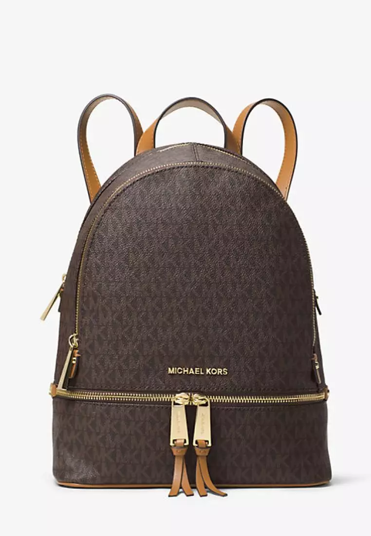 Jual Michael Kors Michael Kors Rhea Medium Logo Backpack Brown
