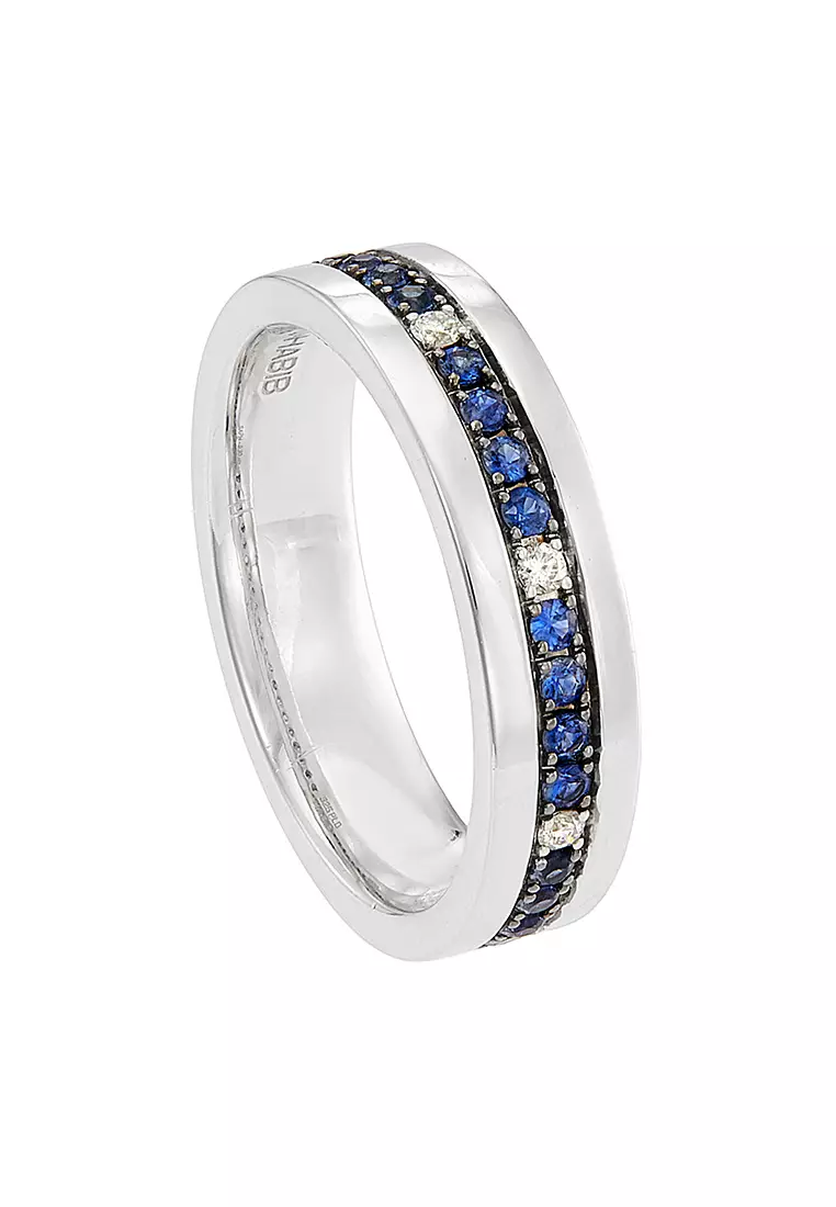 Buy HABIB HABIB Blue Sapphire and Diamond Men's Ring in 925 Silver