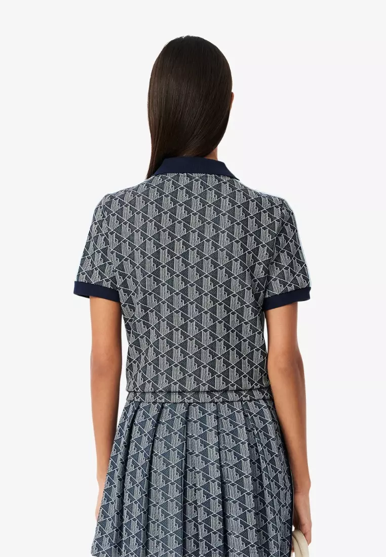 Slim Fit Monogram Jacquard Polo Shirt