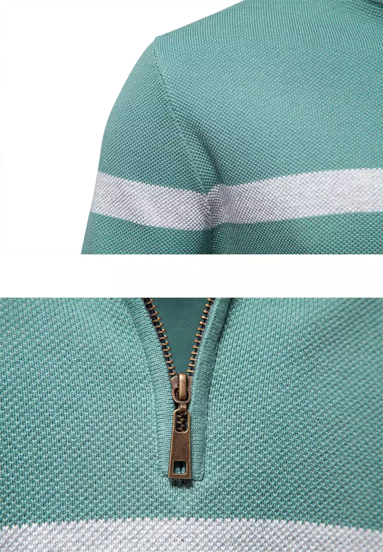 Contrast Stand Collar Knitwear AX-SW135