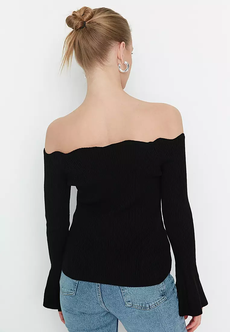Black outlet bardot jumper