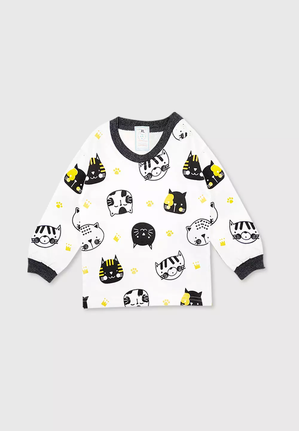 Wakakids Piyama Bayi Anak Laki Laki Baju Tidur Usia 6 Bulan Hingga 12 Bulan Motif Cat 4090 Abu Tua