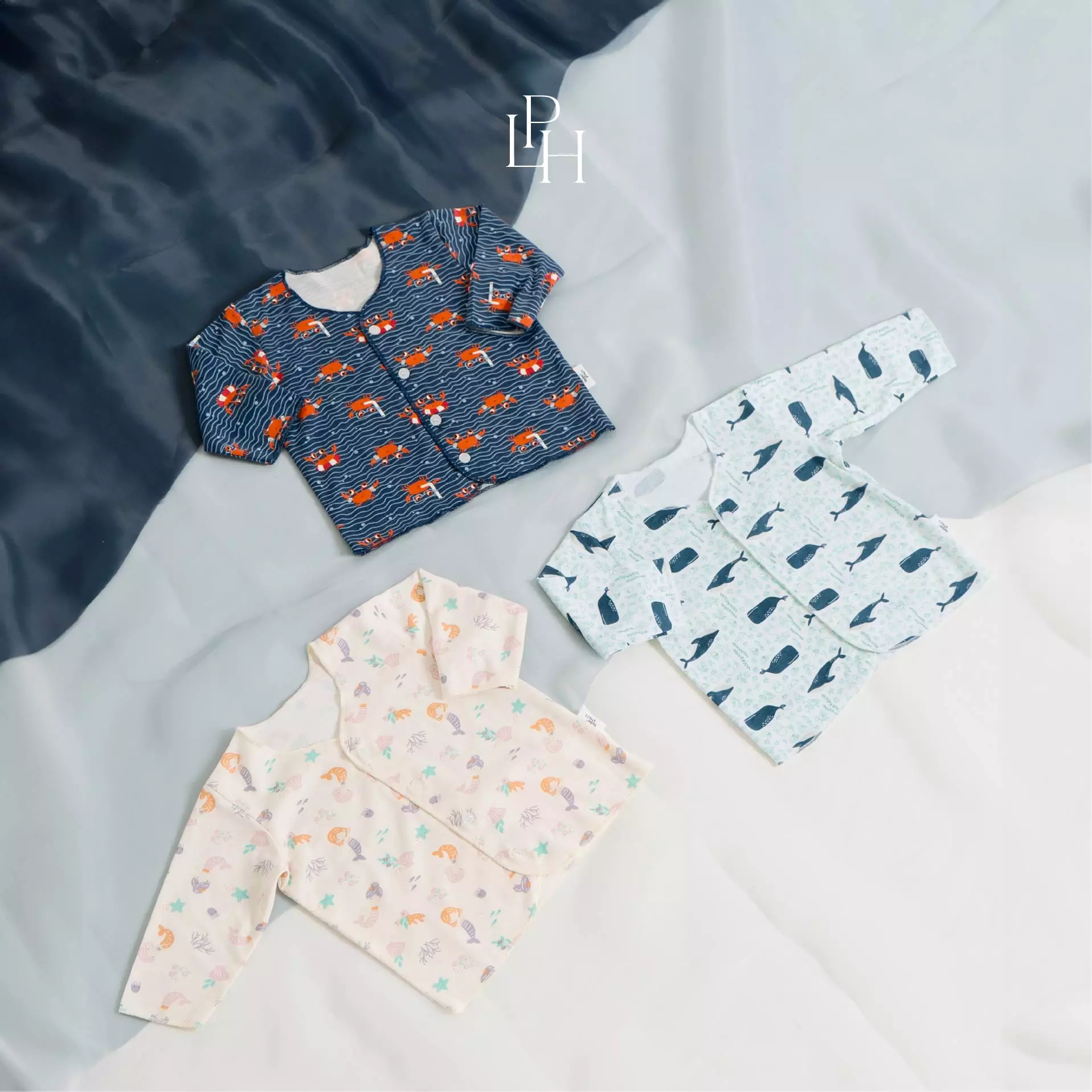Little Palmerhaus - Little Wear Long Set 39.0 (Setelan Bayi Lengan Panjang) Whale