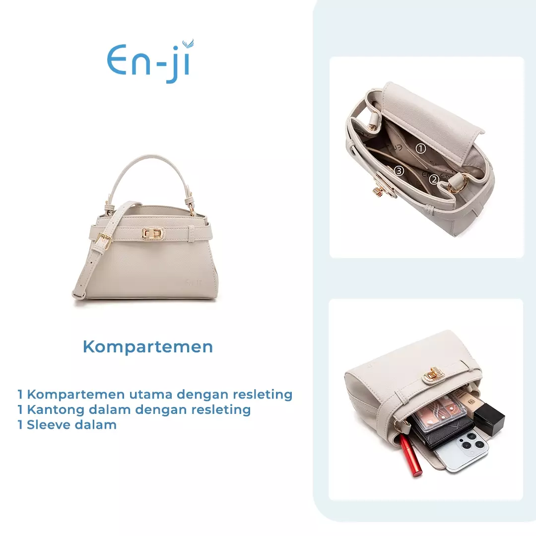 En-Ji Risa Handbag Wanita Warna Black
