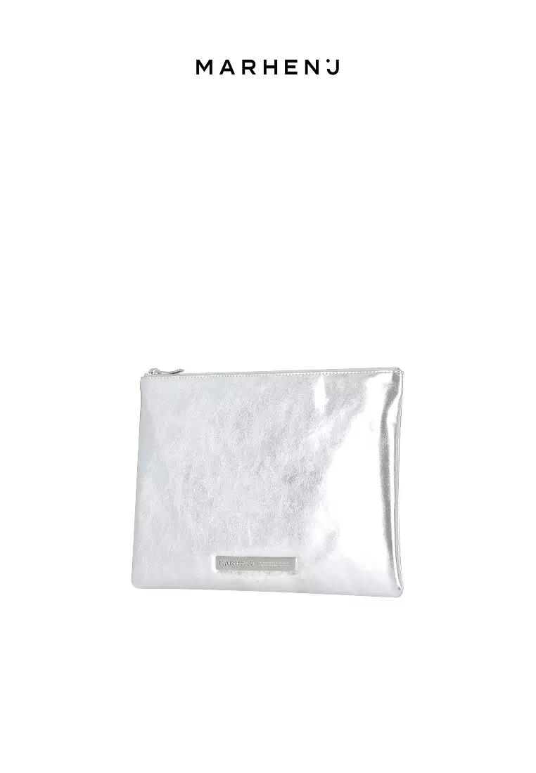 JACK Clutch Vegan Leather Pouch Silver