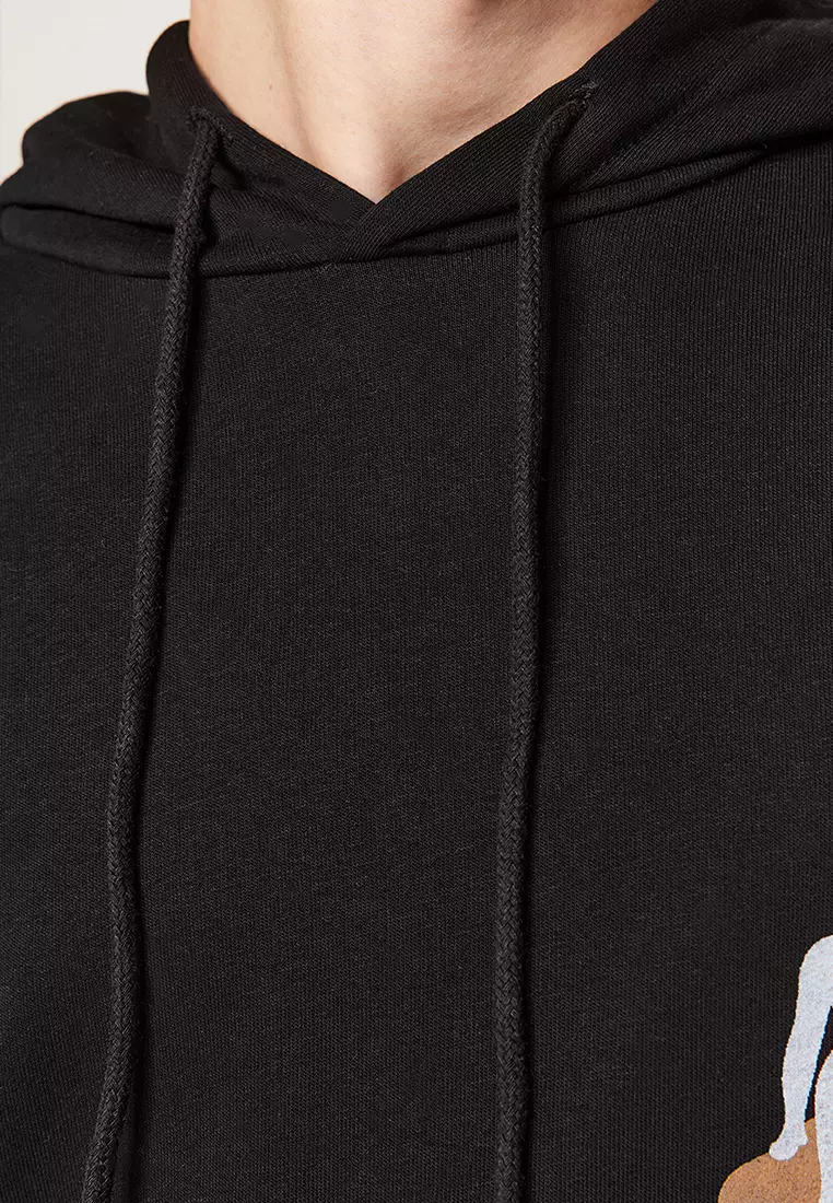 寬鬆/標準剪裁連帽印花衛衣