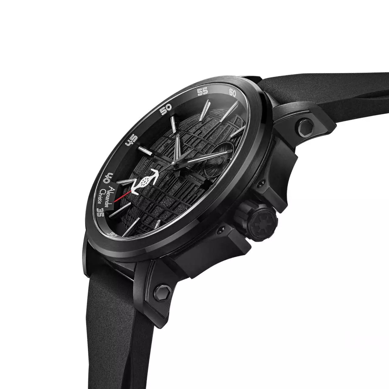 Alexandre Christie Star Wars - Death Star Limited Edition Jam Tangan Pria - Black - Rubber - 9205 MARDS1