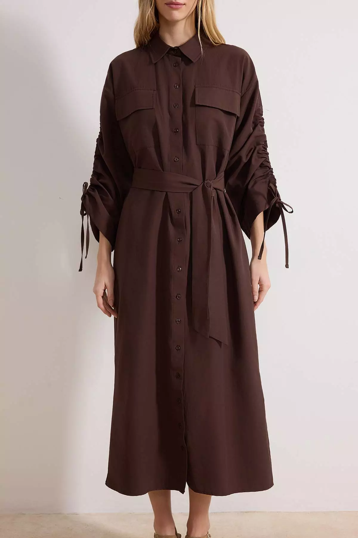 MODEST Belted Midi Dress