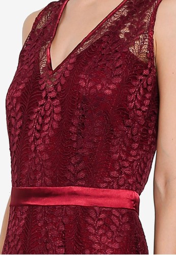 Jual Megane Red Romance Courtney Lace Dress Original 