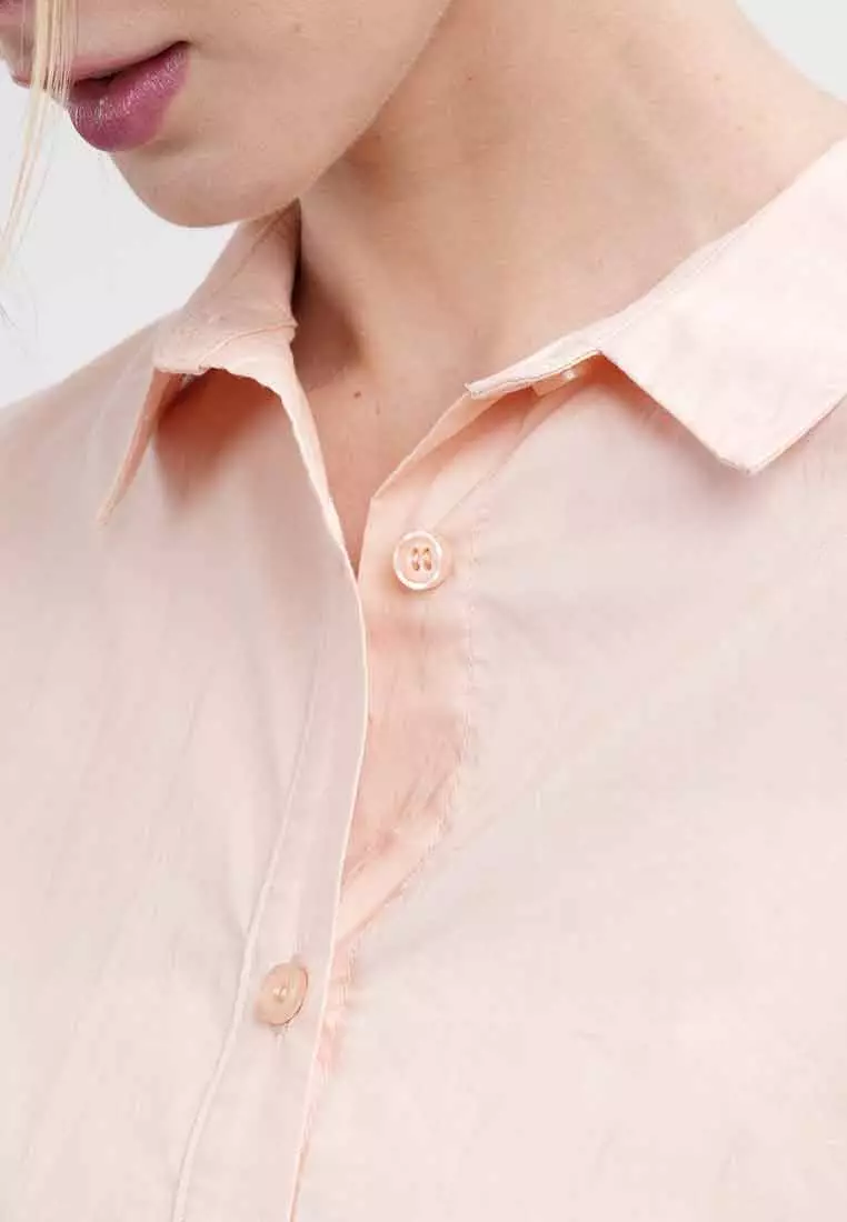 Odette Cropped Cap Sleeve Button-Up Shirt