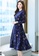 Halo navy Floral Printed Chiffon Dress 61459AA7B72186GS_3