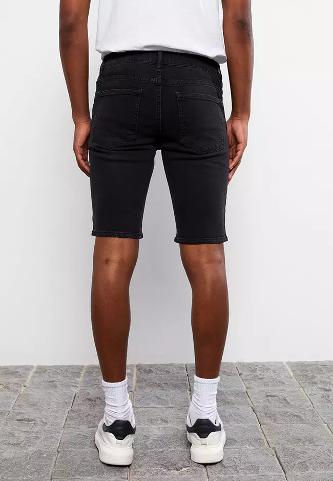 Mens black 2024 skinny shorts