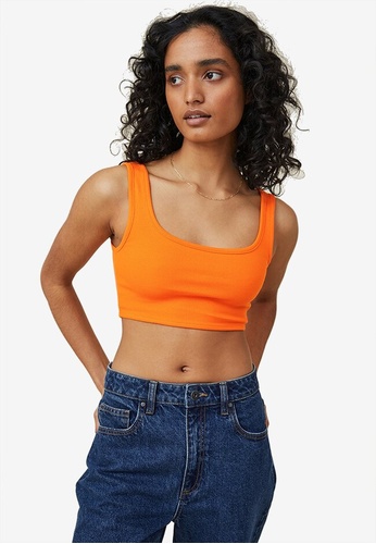 ribbed orange tank top