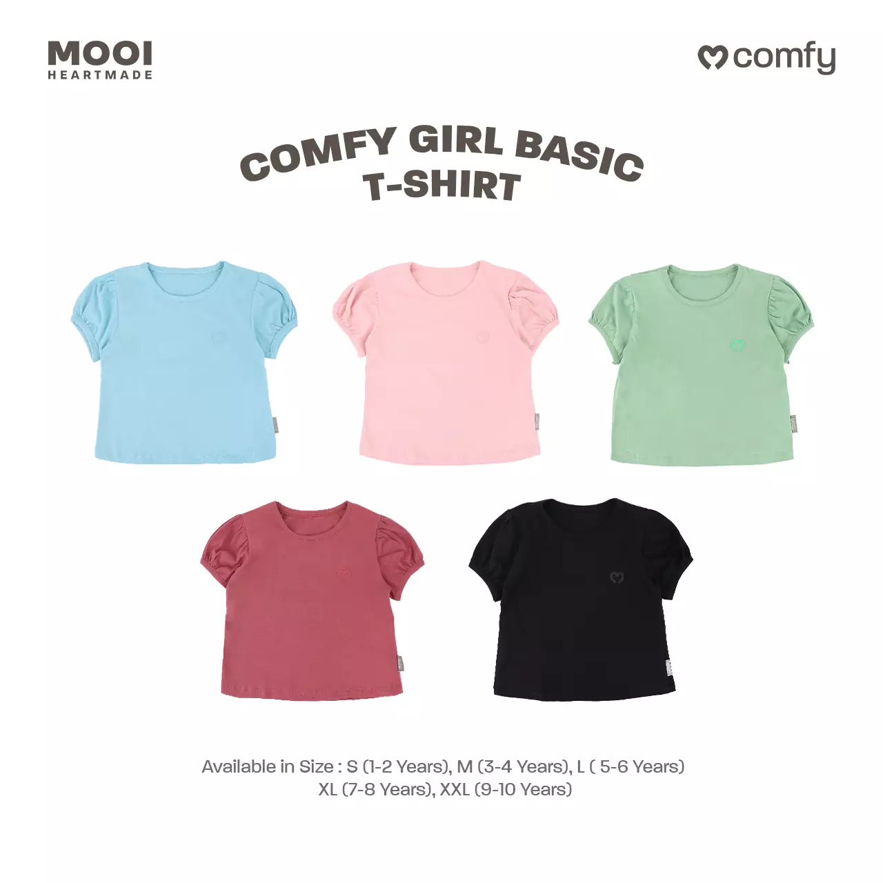 Mooi Kaos Anak Perempuan Comfy Girls Basic T-shirt - Pink Blossom