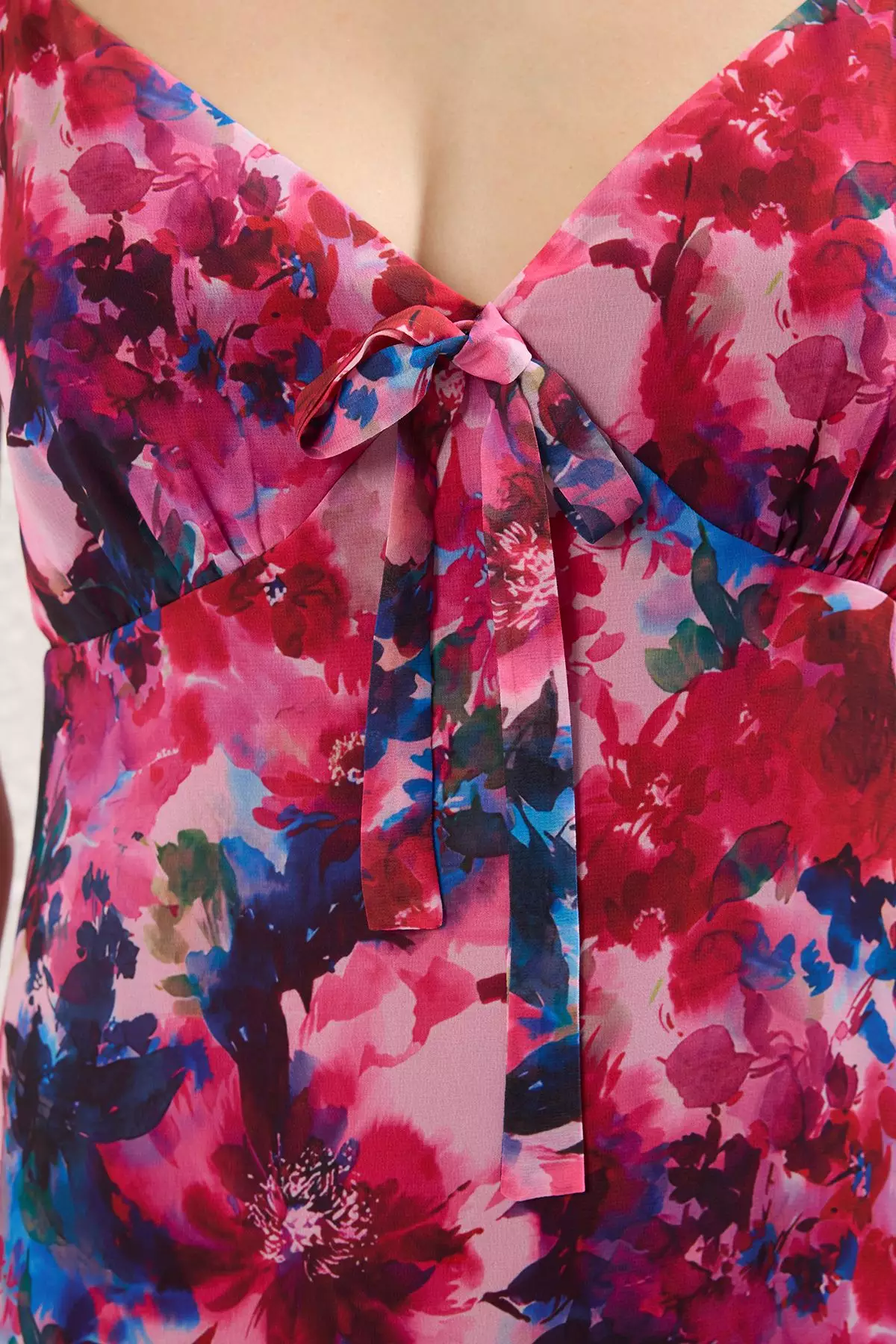 Pink Floral Maxi Woven Dress TWOSS25EL00658