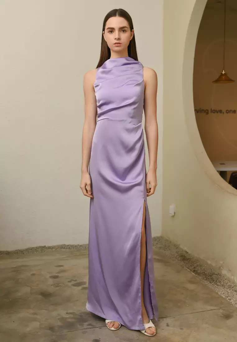 高领晚宴连衣裙