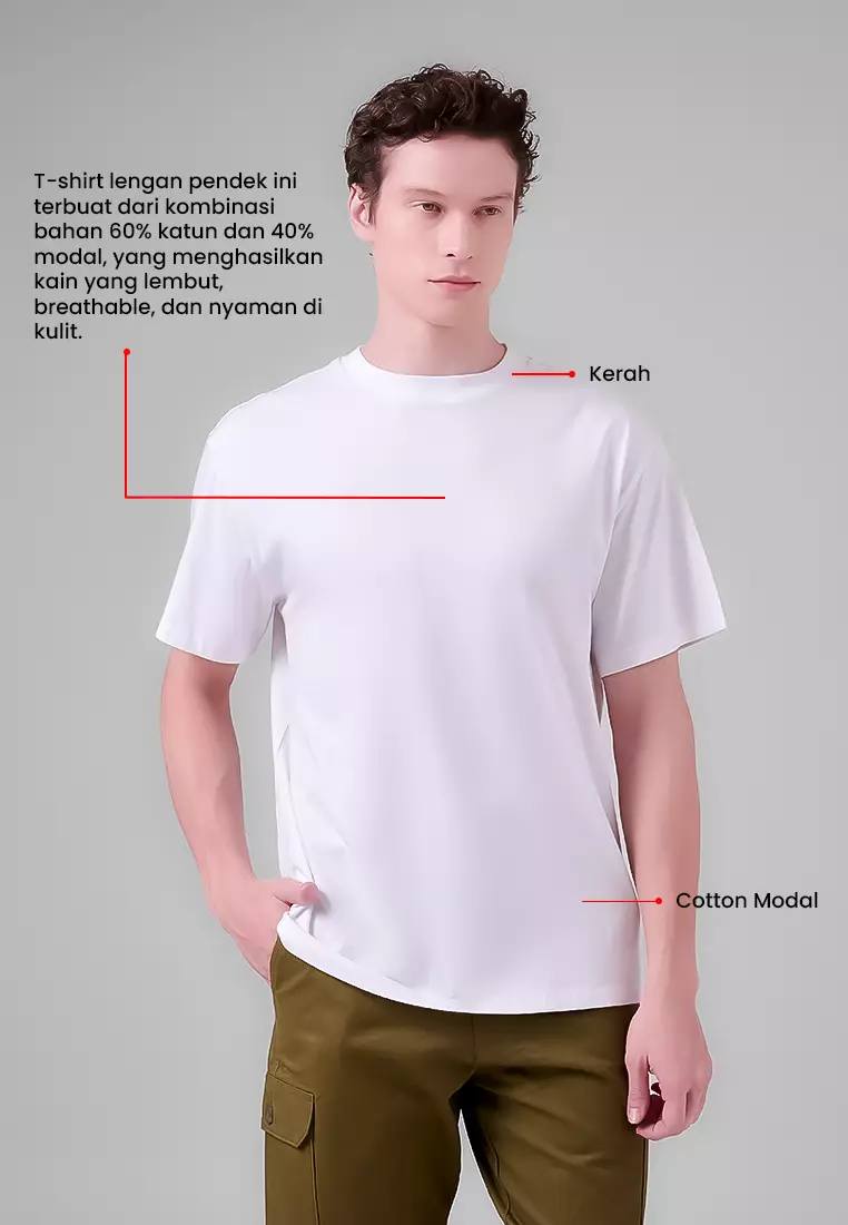 MANZONE - Kaos Lengan Pendek Pria Lingard 1 Relaxed Fit - White