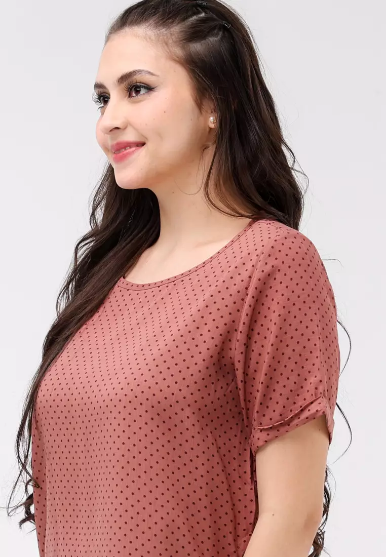 Woven Printed Rayon Short Sleeves Blouse