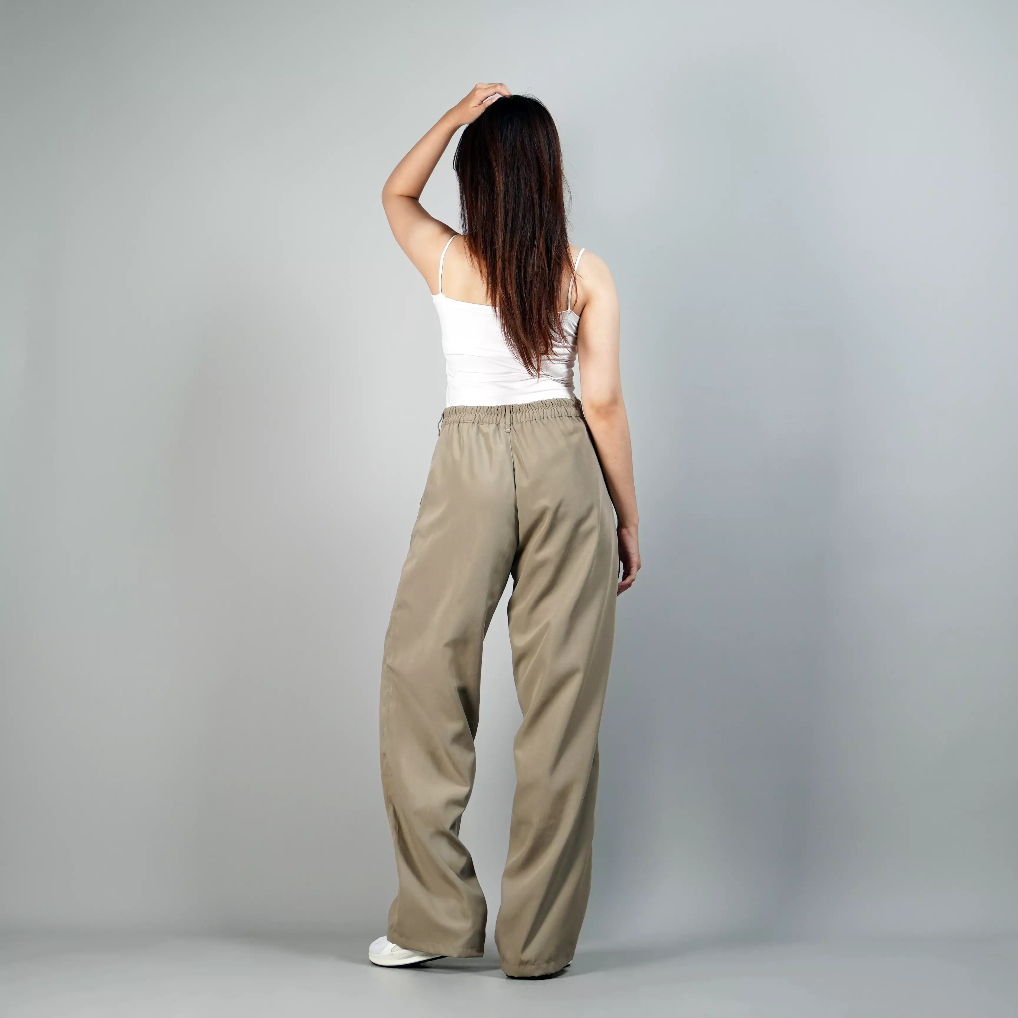 KORY Women Loose Pants For Women Celana Panjang Loose Fit Wanita - BEIGE