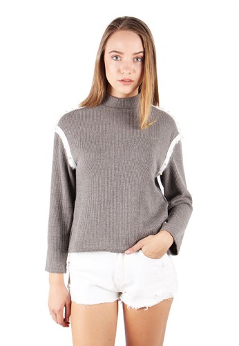 Mock Neck Pearl Sweater
