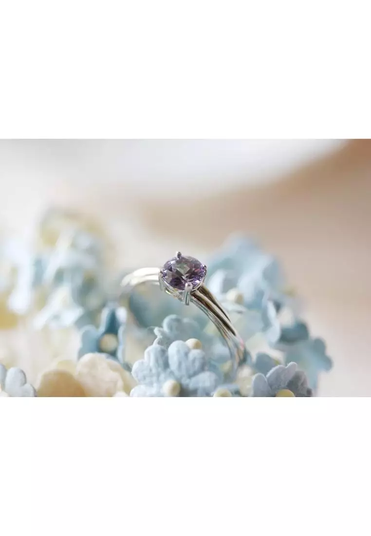 [ Alexandrite Collection ]  Simple Alexandrite Ring WG - Cincin Alexandrite 0.5 CT s925 by Her Jewellery