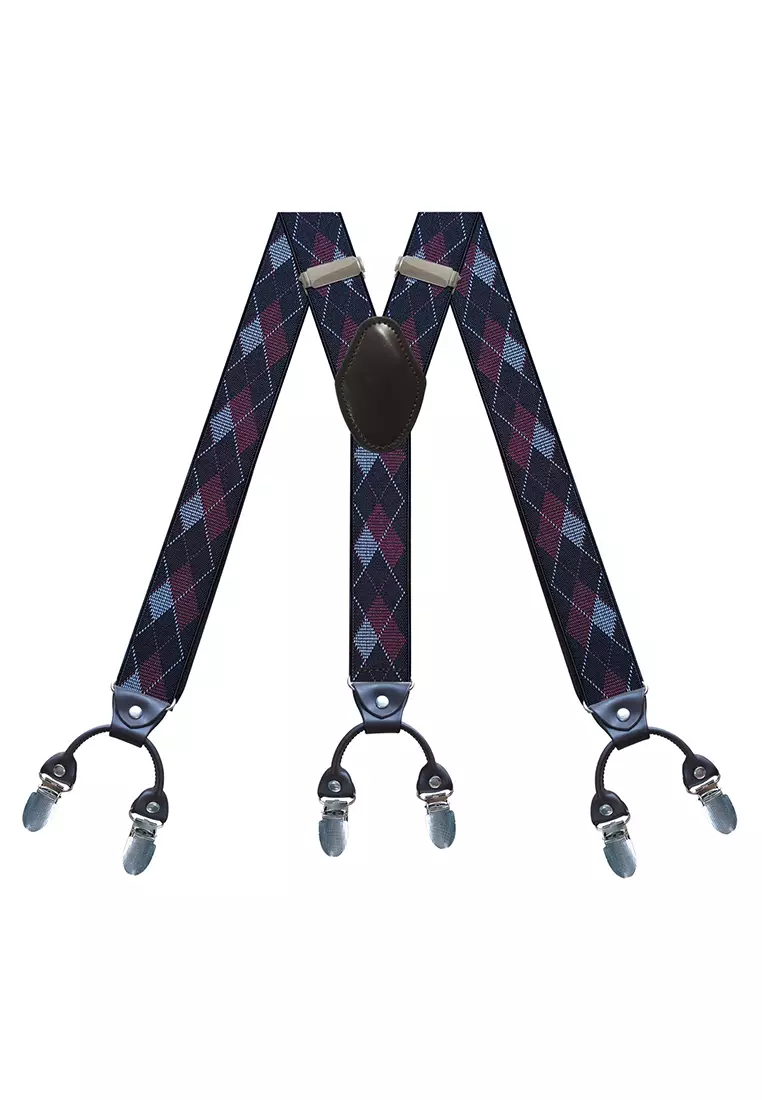 Men's Adjustable Elastic 6 Clips Suspenders