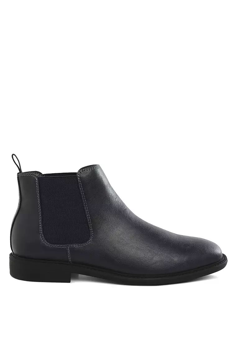 Discount on London Rag  shoes - SKU: Men's Faux Leather Chelsea Boots in Navy