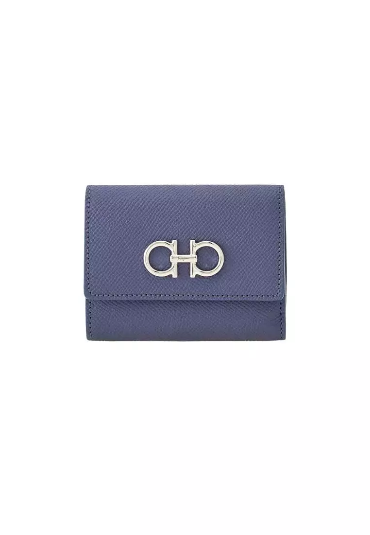 Buy Salvatore Ferragamo Calf Leather Trifold Wallet Graphite