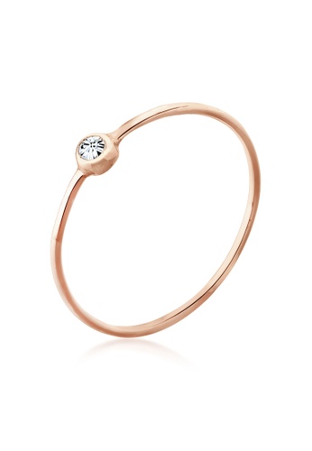 ELLI GERMANY gold Ring Solitaire Stacking with Crystals Rosegold Plated C7977AC9474B02GS_1