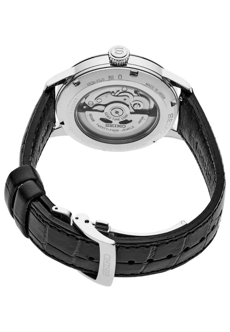 Seiko Presage ‘Rusty Nail’ Cocktail Time GMT Graduated Brown Dial Black Leather Band Automatic Watch SSK039J1