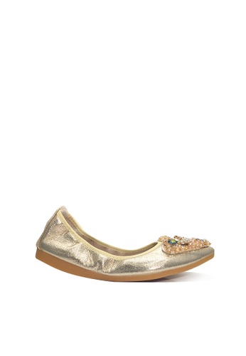 Twenty Eight Shoes gold Comfort Rhinestone and Beaded Flare Ballerinas VL6283 7B7DASH04ED58FGS_1
