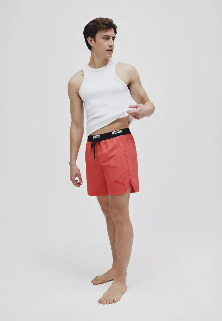 男裝皺紋中腰泳褲