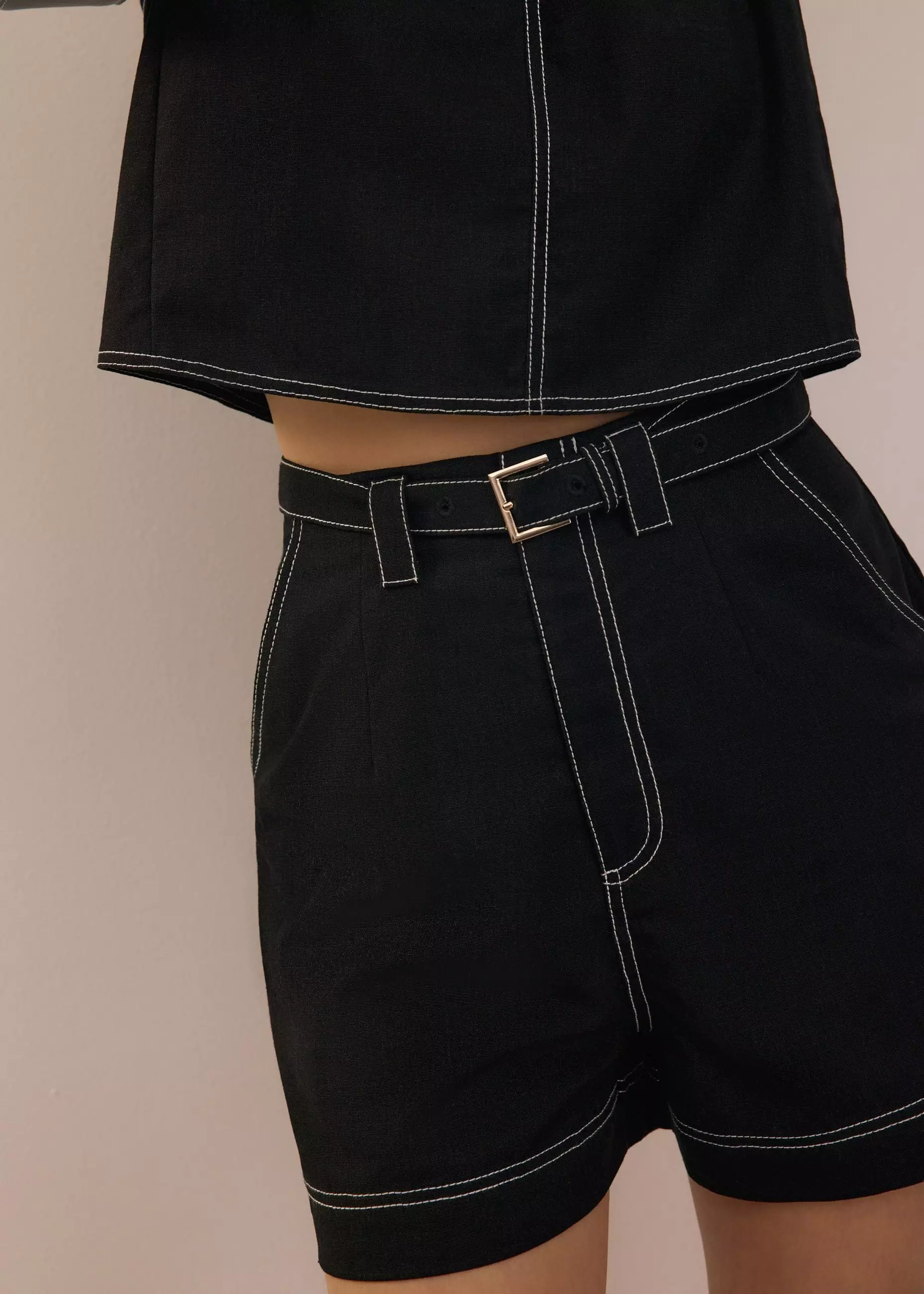 Celana Pendek Wanita - Belted High Waist Shorts