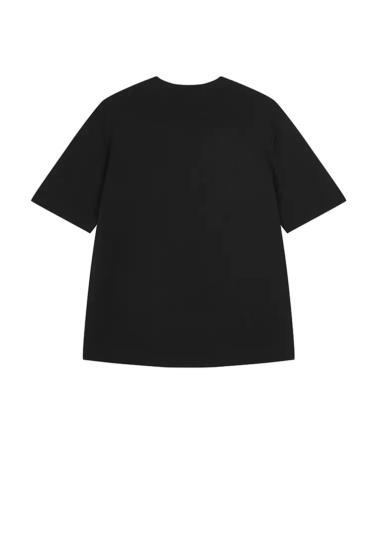 Eco-Friendly Acetate Jersey Medium Loose Short-Sleeve Knit Pullover