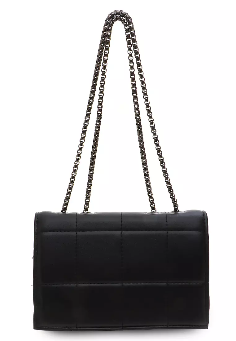 Wilda Sling Bags Casual Motif Kotak-Kotak Design Simple - Black