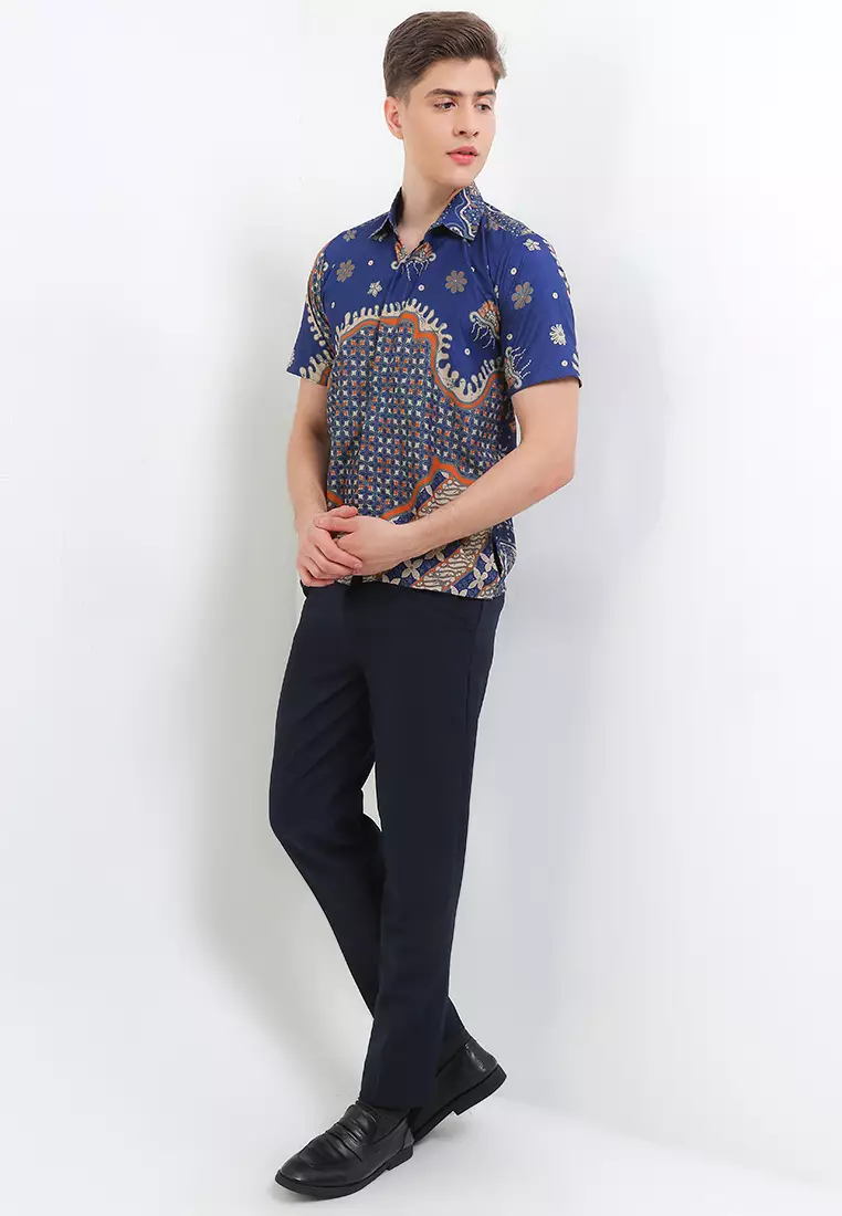 Bintang Kemeja Batik Exclusive Premium Pria Casual Modern Lengan Pendek