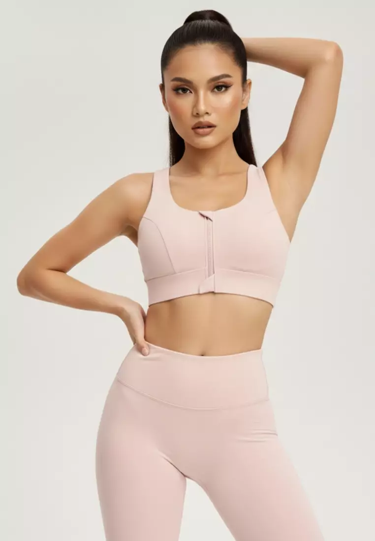 Aries High-Support Zip Sports Bra – Seamless Nylon Spandex Breathable & Quick Dry