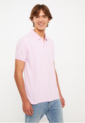 LC WAIKIKI pink Polo Neck Short Sleeve Men's T-Shirt 7ABBBAA339D721GS_1