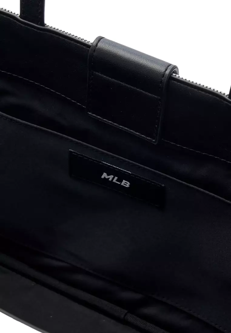 Varsity Lettering Canvas Shoulder Bag - NY Black