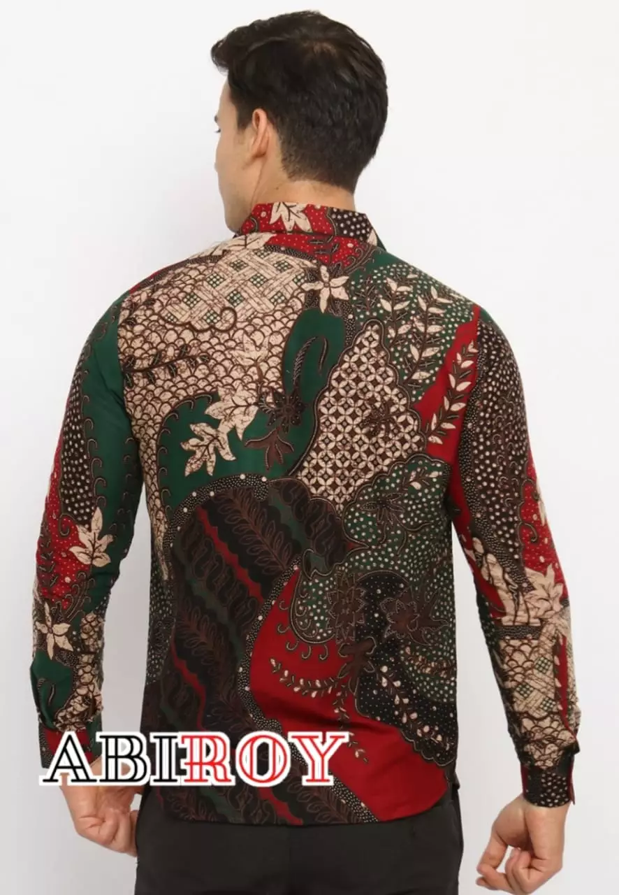 Kemeja Batik Pria Premium Slimfit Elegant Modern Lengan Panjang Basudewa Ijo