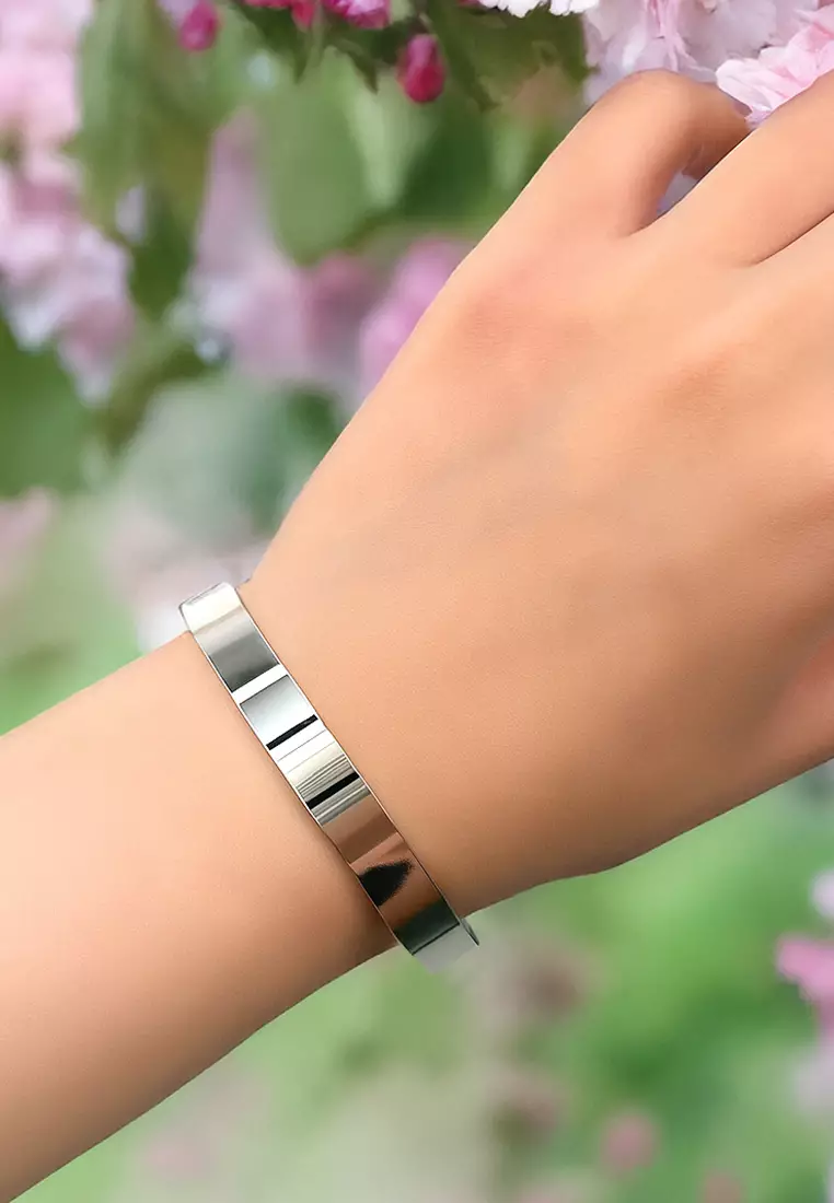 Avenue Classic Cuff Bangle White Gold