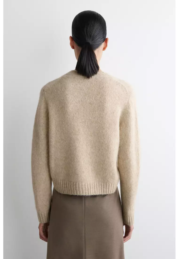 CROPPED ALPACA-BLEND CARDIGAN