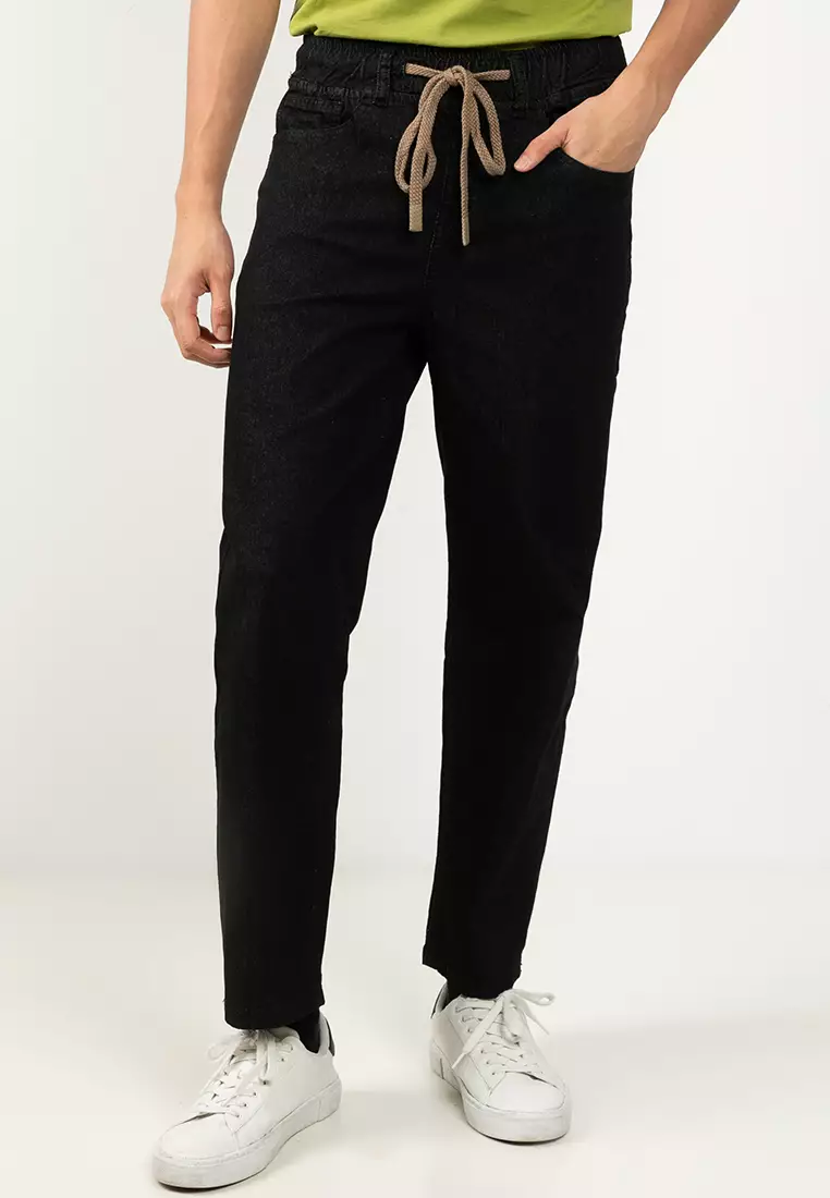 Drawstring Straight Cut Jeans