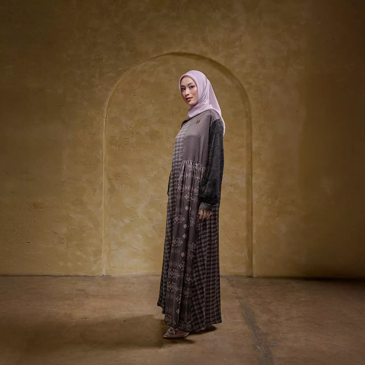 ZM Zaskia Mecca - Kanae Browny Gamis Wanita Premium - Teman Serumpun - Edisi Kamboja