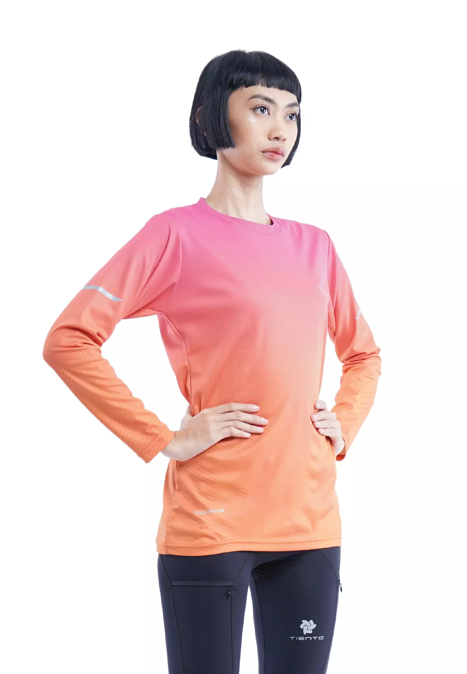 Tiento Jersey Running Anti UV Kaos Olahraga Lari Wanita Lengan Panjang Baju Dryfit Long Sleeve Women Xceleration