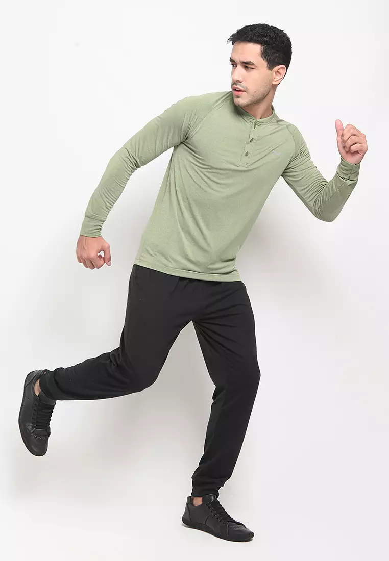 FLEXZONE Long Sleeves Henley Green