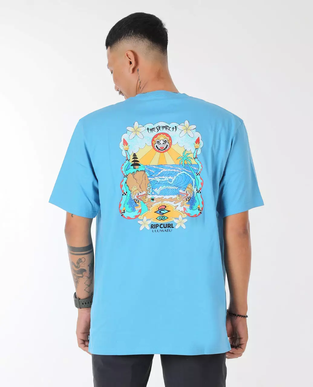 Rip Curl Men Bali Putu Surya Uluwatu Tee - Cendre Blue