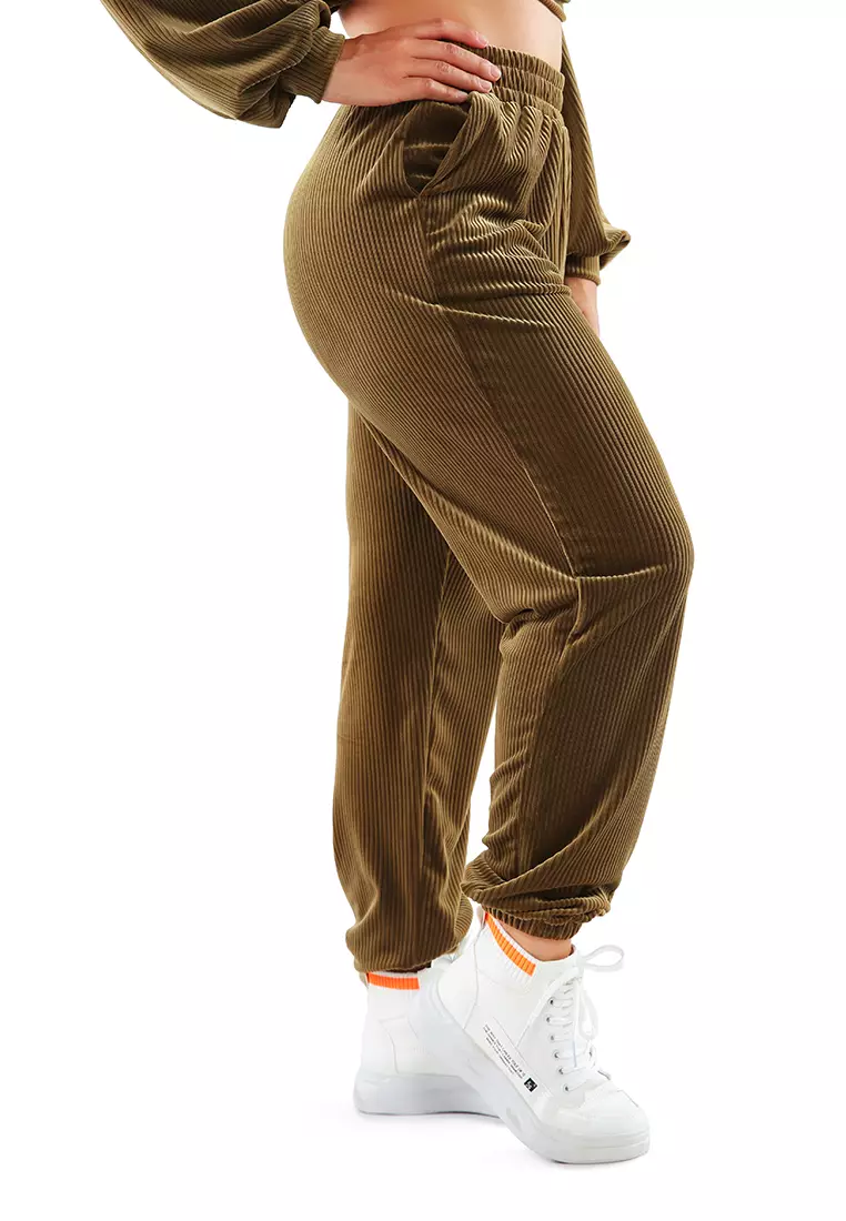 Corduroy hot sale joggers womens