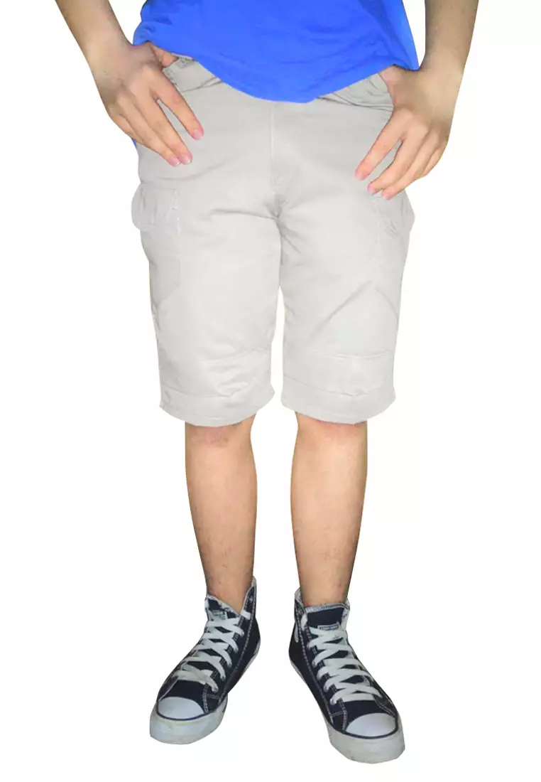 Two Mix Celana Pendek Cargo Dewasa Pria Bahan Katun 4168 Coklat Tua